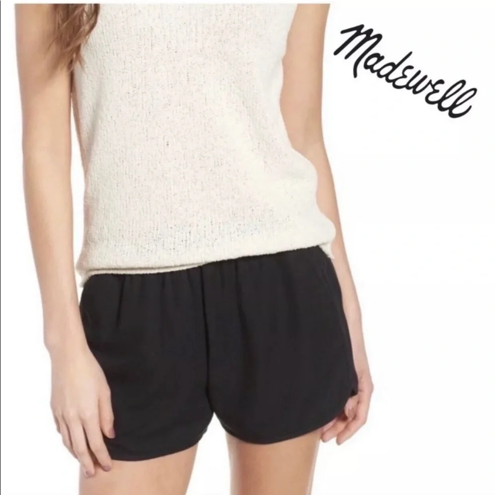 Madewell Drapey Pull-On Shorts in True Black Women’s XXS